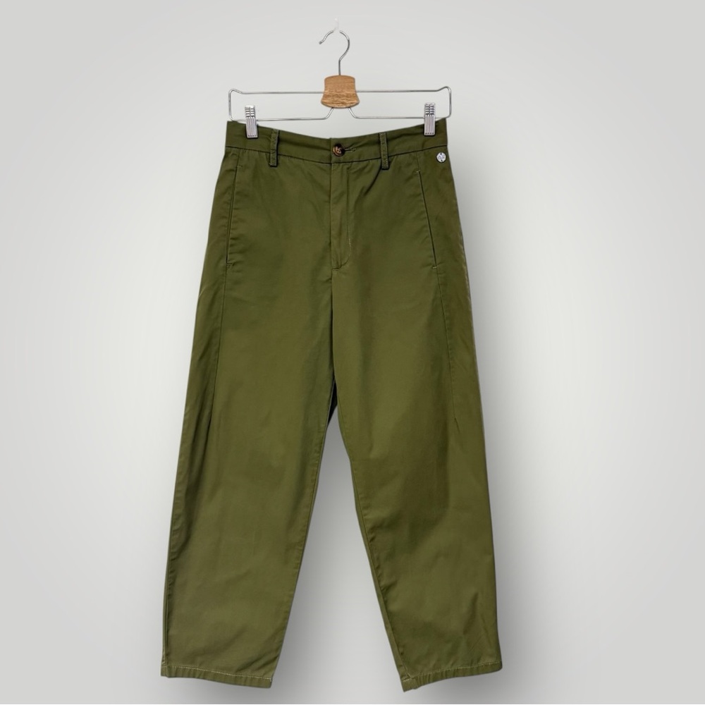 Olive High-Rise Straight Leg Pants - Women
